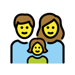 How emoji family: man, woman, girl displayed on Openmoji