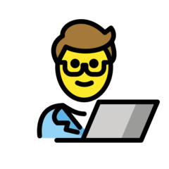 How emoji man technologist displayed on Openmoji