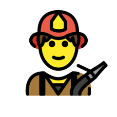 How emoji man firefighter displayed on Openmoji