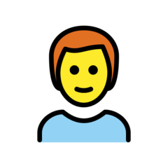 How emoji man: red hair displayed on Openmoji