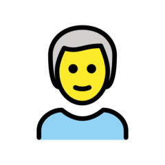 How emoji man: white hair displayed on Openmoji