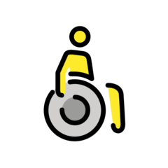 How emoji man in manual wheelchair displayed on Openmoji