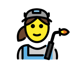 How emoji woman factory worker displayed on Openmoji