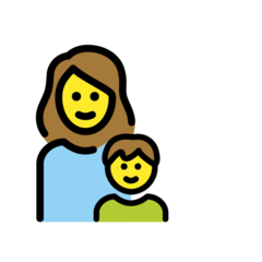 How emoji family: woman, boy displayed on Openmoji