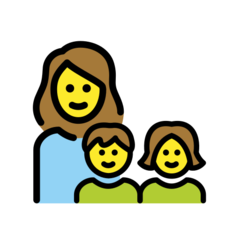 How emoji family: woman, girl, boy displayed on Openmoji