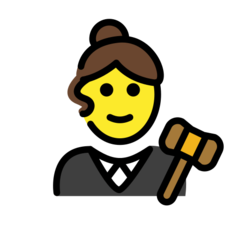 How emoji woman judge displayed on Openmoji