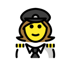 How emoji woman pilot displayed on Openmoji