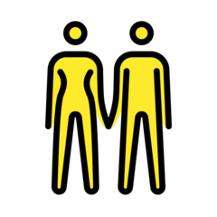 How emoji woman and man holding hands displayed on Openmoji