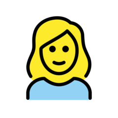 How emoji woman: blond hair displayed on Openmoji