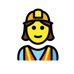 How emoji woman construction worker displayed on Openmoji