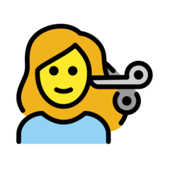 How emoji woman getting haircut displayed on Openmoji