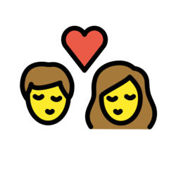 How emoji kiss displayed on Openmoji