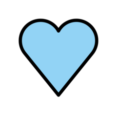 How emoji blue heart displayed on Openmoji