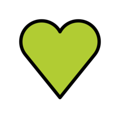 How emoji green heart displayed on Openmoji