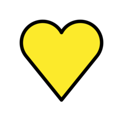 How emoji yellow heart displayed on Openmoji