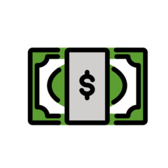 How emoji dollar banknote displayed on Openmoji