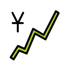 How emoji chart increasing with yen displayed on Openmoji