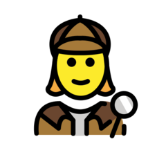 How emoji woman detective displayed on Openmoji