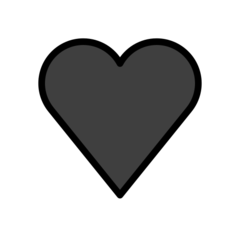 How emoji black heart displayed on Openmoji