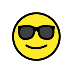 How emoji smiling face with sunglasses displayed on Openmoji