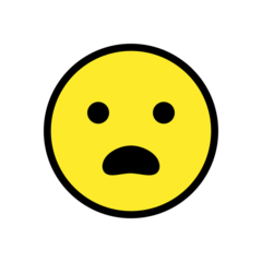 How emoji frowning face with open mouth displayed on Openmoji