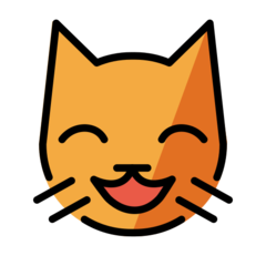 How emoji grinning cat with smiling eyes displayed on Openmoji