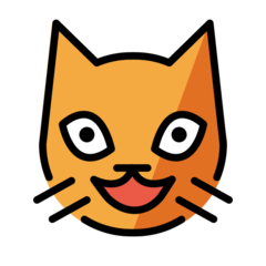 How emoji grinning cat displayed on Openmoji