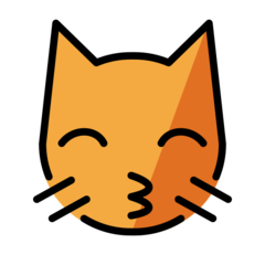 How emoji kissing cat displayed on Openmoji