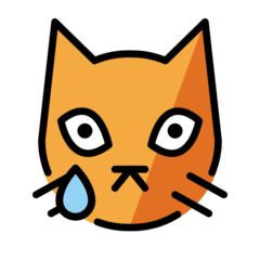 How emoji crying cat displayed on Openmoji