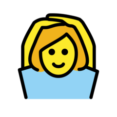 How emoji woman gesturing OK displayed on Openmoji