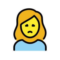 How emoji woman frowning displayed on Openmoji