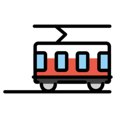 How emoji tram car displayed on Openmoji