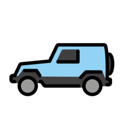 How emoji sport utility vehicle displayed on Openmoji