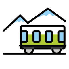 How emoji mountain railway displayed on Openmoji