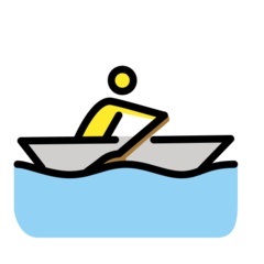 How emoji man rowing boat displayed on Openmoji