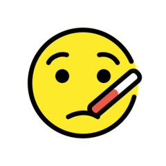 How emoji face with thermometer displayed on Openmoji