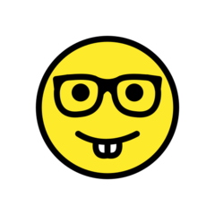 How emoji nerd face displayed on Openmoji