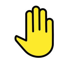 How emoji raised back of hand displayed on Openmoji