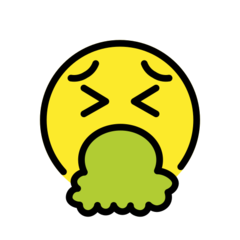 How emoji face vomiting displayed on Openmoji