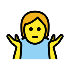 How emoji person shrugging displayed on Openmoji