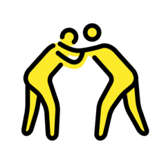 How emoji people wrestling displayed on Openmoji