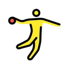 How emoji man playing handball displayed on Openmoji