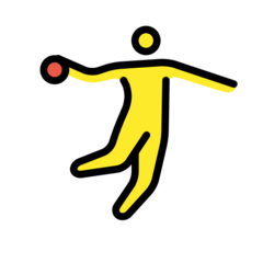 How emoji person playing handball displayed on Openmoji