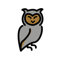 How emoji owl displayed on Openmoji