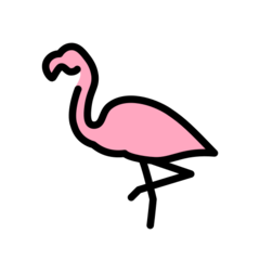 How emoji flamingo displayed on Openmoji