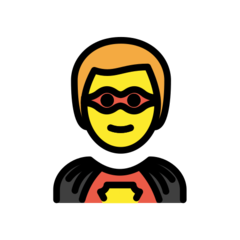 How emoji man superhero displayed on Openmoji