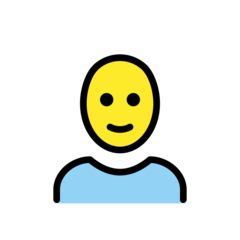 How emoji person: bald displayed on Openmoji