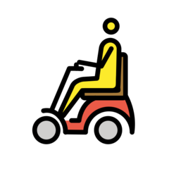 How emoji person in motorized wheelchair displayed on Openmoji