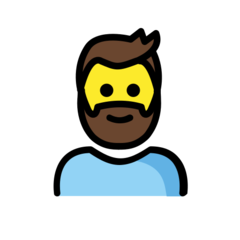 How emoji person: beard displayed on Openmoji