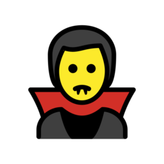 How emoji man vampire displayed on Openmoji